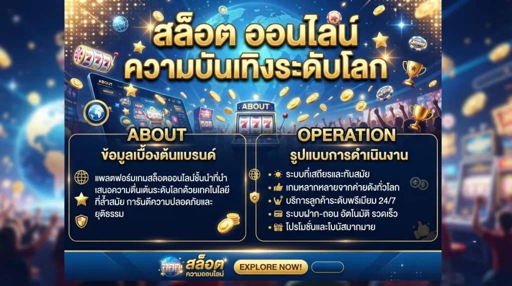 สล็อต ออนไลน์ ความบันเทิงระดับโลก